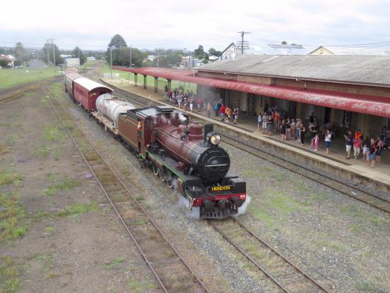 Steam loco No 971 with heritage carriages from the SDSR